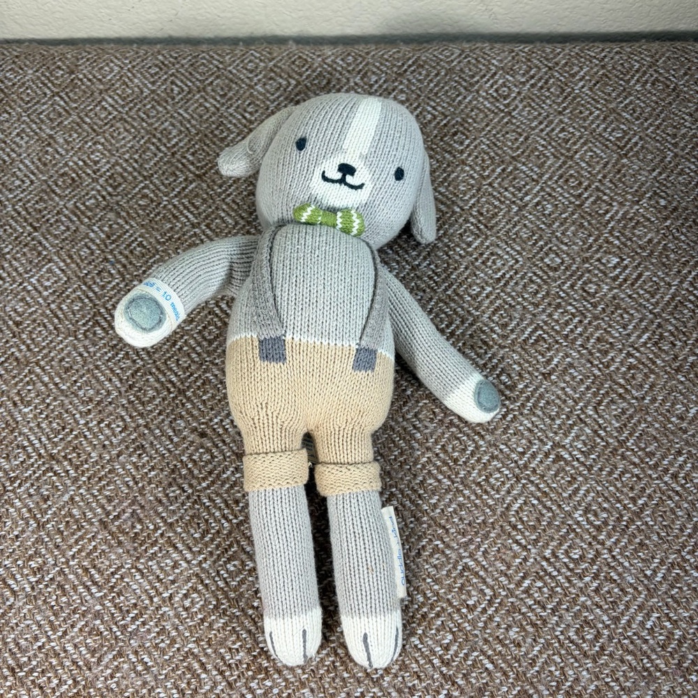 Cuddle and Kind Noah the Dog Plush Animal Toy Hand Knit Peru 13" Baby Keepsake - Picture 6 of 8